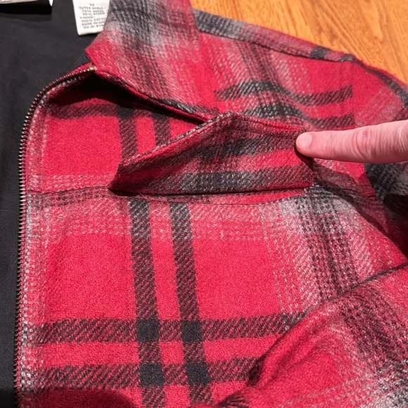 Fashion Bug wool/cotton flannel red plaid zip jacket size M - Picture 4 of 6